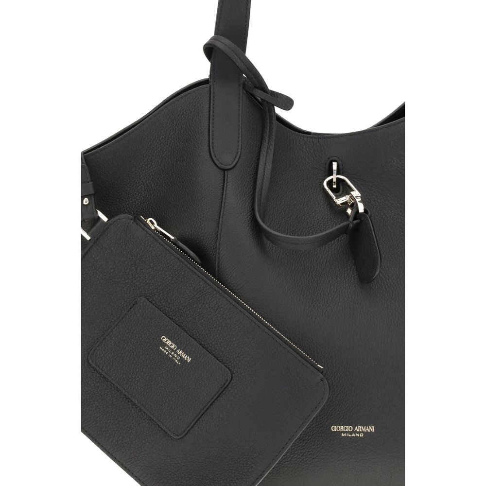 Giorgio Armani Schwarze Handtasche aus Kalbsleder Bos Taurus